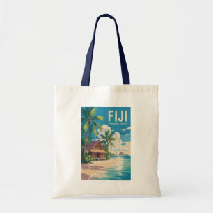 Bolsa Tote Fiji Beach Hut Viagem Art Vintage
