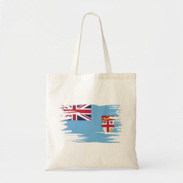 Bolsa Tote Fiji Flag Brush Art (Frente)