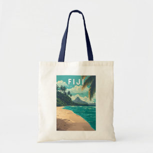 Bolsa Tote Fiji Illustration Viagem Art Vintage
