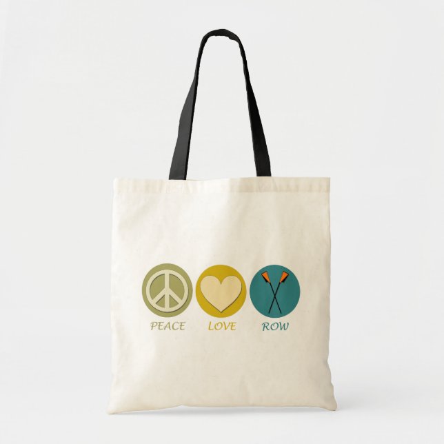 Bolsa Tote Fileira do amor da paz (Frente)