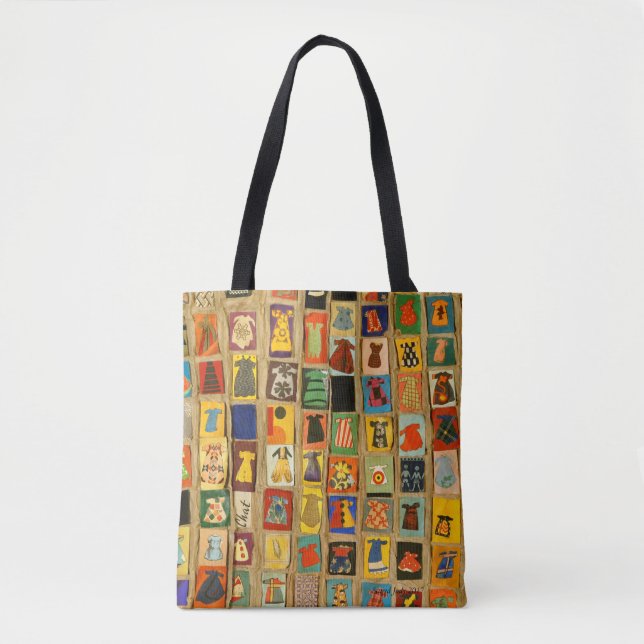 Bolsa Tote fileiras de vestidos de menina fofa (Frente)
