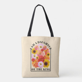 Bolsa Tote Filha do Rei Versículo Bíblico Flor Silvestre Fé