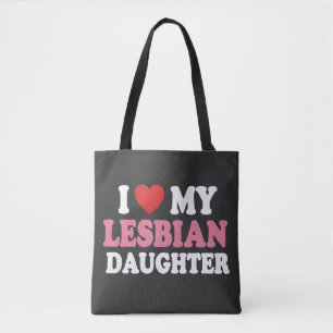 Bolsa Tote Filha Orgulho LGBTQ Apoio Arco-íris