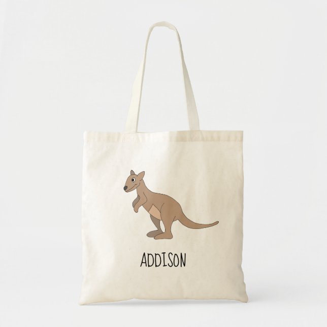 Bolsa Tote Filhos de Kangaroo Doodle e Nome da Austrália (Frente)