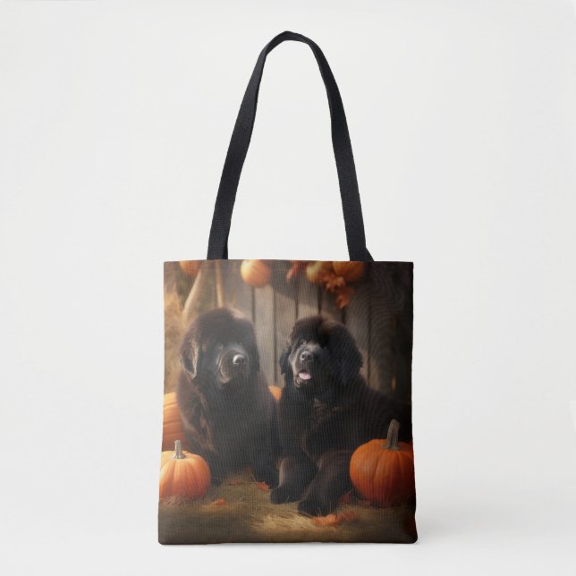 Bolsa Tote Filhote de Terra Nova Outono Delícia Abóbora (Frente)