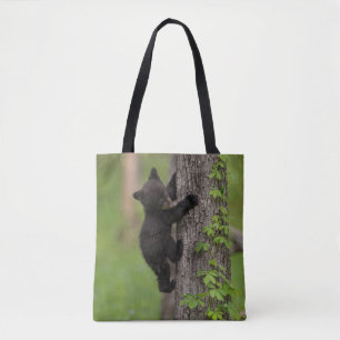 Bolsa Tote Filhote de Urso Preto Subindo Árvore