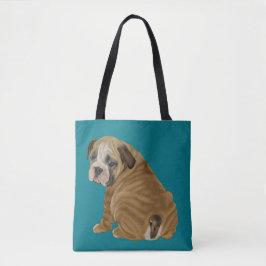 Bolsa Tote Filhote Travesso de Bulldog Inglês