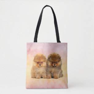 Bolsa Tote Filhotes de cachorro bonitos de Pomeranian
