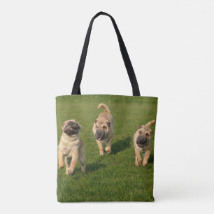 Bolsa Tote Filhotes de cachorro brincalhão de Shar Pei