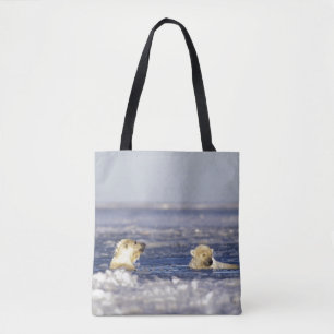 Bolsa Tote Filhotes de urso polar brincando