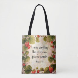 Bolsa Tote Filipenses 4:13 Versículo Bíblico em Design Atempo