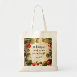Bolsa Tote Filipenses 4:13 Versículo Bíblico em Design Atempo
