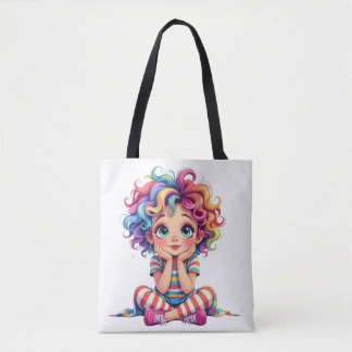 Bolsa Tote Fillette espiègle aux cheveux multic Découvrez cet