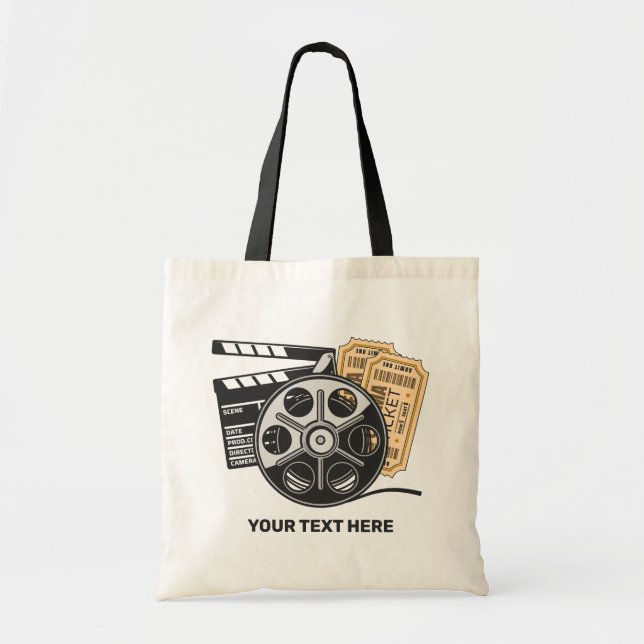 Bolsa Tote Filme de Texto Personalizado (Frente)