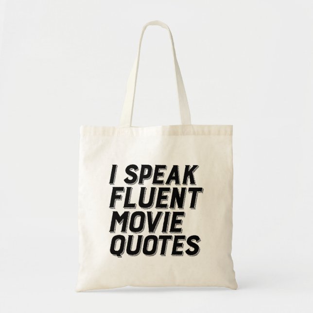 Bolsa Tote Filme Engraçado Humor Eu Falo Citações Fluentes (Frente)