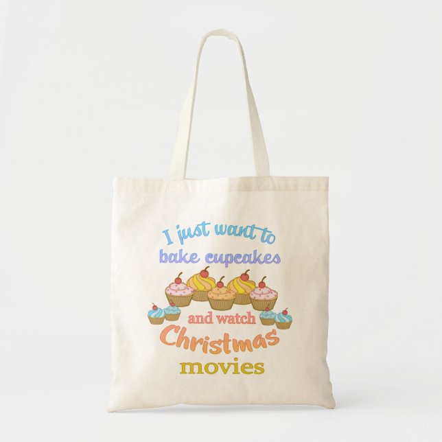 Bolsa Tote Filmes e Cupcakes de Natal (Frente)