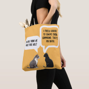 Bolsa Tote Filosofia do Gato Livre Humorístico
