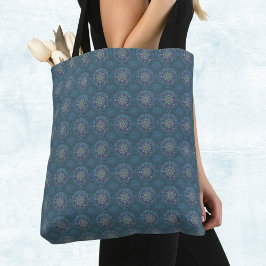 Bolsa Tote Filtro da Força Aérea Floral Blue Manipur Mandala