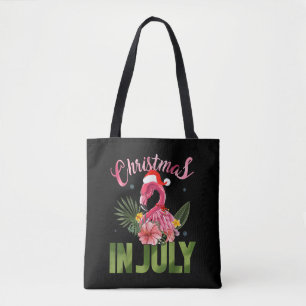 Bolsa Tote Fim De Natal De Bela Noite No Verão De Flamingo Em