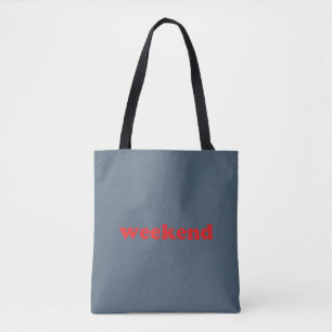 Bolsa Tote "fim de semana" azul vermelho / cinza