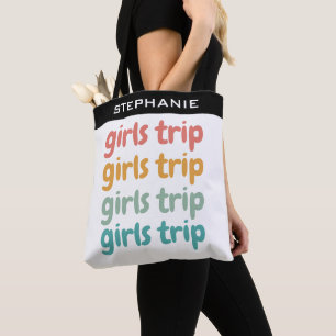 Bolsa Tote Fim de Semana das Raparigas de Retrô Bonito de Vi