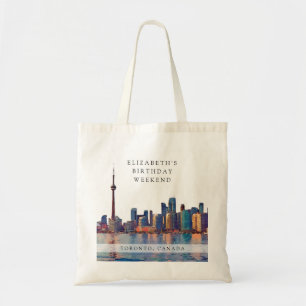 Bolsa Tote Fim de Semana de Aniversário com Paisagem Urbana d
