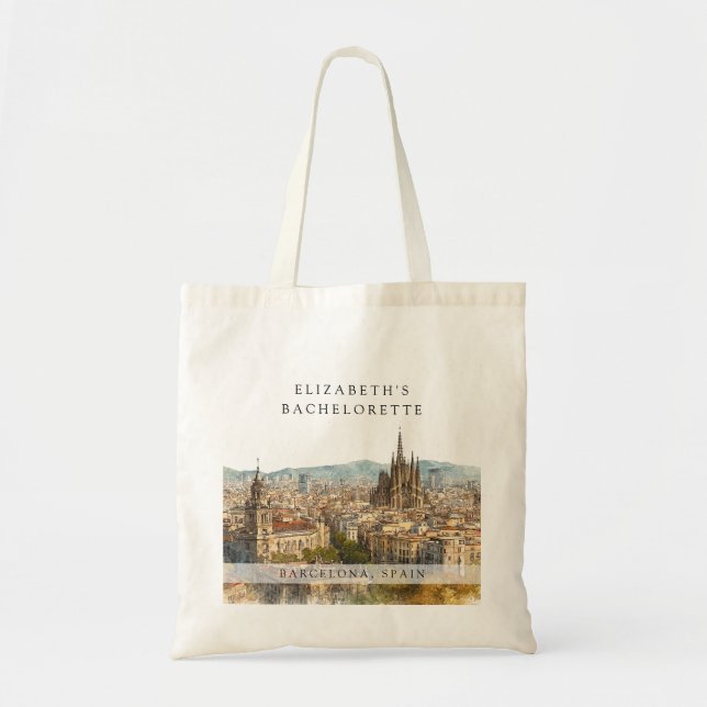 Bolsa Tote Fim de Semana de Despedida de Solteira em Aquarela (Frente)