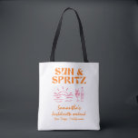 Bolsa Tote Fim de Semana de Despedida de Solteira Sun e Sprit<br><div class="desc">Saco Tote Fim de Semana de Despedida de Solteira Sun e Spritz Este tote é um presente perfeito para as suas amigas no seu fim de semana especial! Esta bolsa divertida apresenta um layout desenhado à mão com ilustrações desenhadas à mão juntamente com uma fonte manuscrita! Você tem liberdade para...</div>