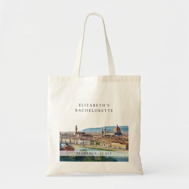 Bolsa Tote Fim de Semana de Solteira Florença Aquarela (Frente)