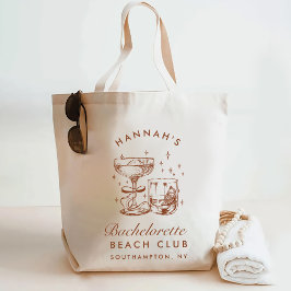 Bolsa Tote Fim de Semana de Solteira Retro Moderno Azul e Mar