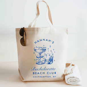 Bolsa Tote Fim de Semana Retro Moderno Rosa e Azul para Despe