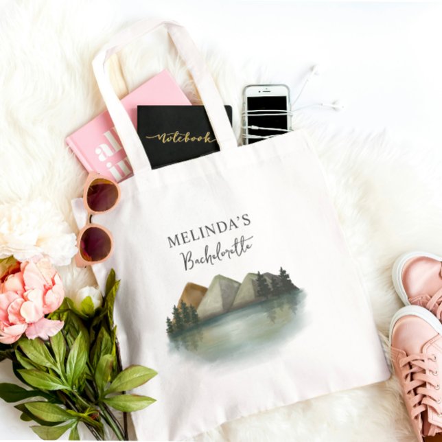 Bolsa Tote Fim de Semana Rustic Mountain & Lake Bachelorette (Criador carregado)