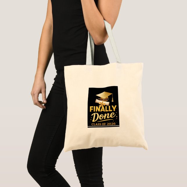 Bolsa Tote Finalmente Concluído Design de Graduação da Turma  (Frente (produto))