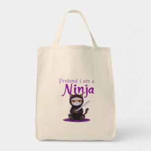 Bolsa Tote Fingir que sou um Ninja - Dia de as Bruxas engraça