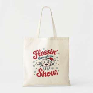 Bolsa Tote Fio Dental na Neve Natal Divertido