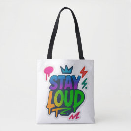 Bolsa Tote Fique alto Grafite Neon Trabalho de arte