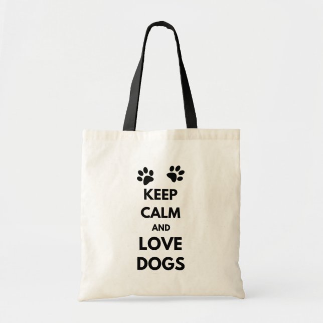 Bolsa Tote Fique calmo e ame cachorros (Frente)