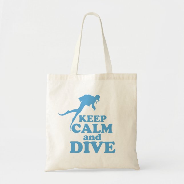 Bolsa Tote Fique calmo e mergulhe (Frente)