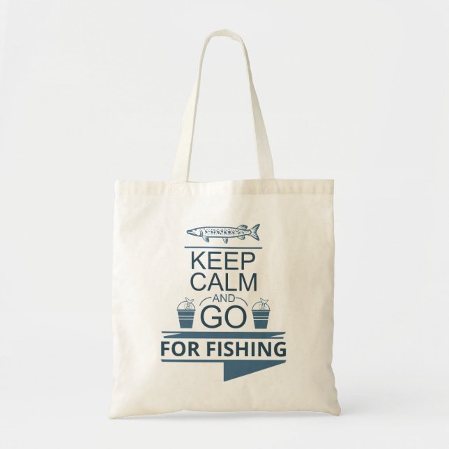 Bolsa Tote Fique calmo e vá pescar (Frente)