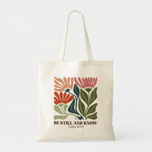 Bolsa Tote Fique parado e saiba inspiração Bíblia Verse