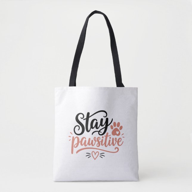 Bolsa Tote Fique Pawsitivo (Frente)