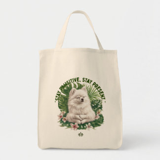 Bolsa Tote Fique Pawsitivo Cachorro Meditando 