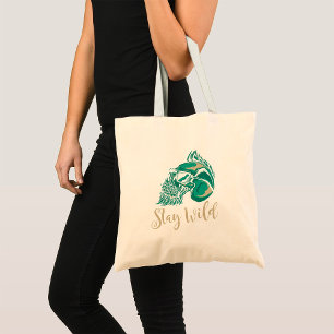Bolsa Tote Fique Selvagem Crânio Barbudo Moderno
