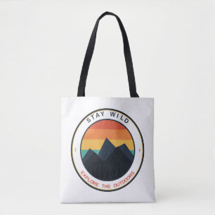 Bolsa Tote Fique Selvagem Explore O Ar Livre Montanha Sol Ret