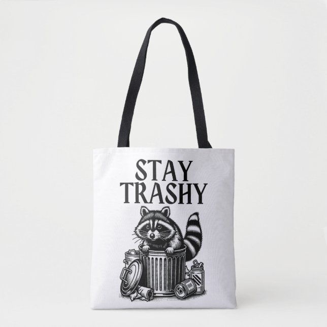 Bolsa Tote Fique Trashy Raccoon (Frente)