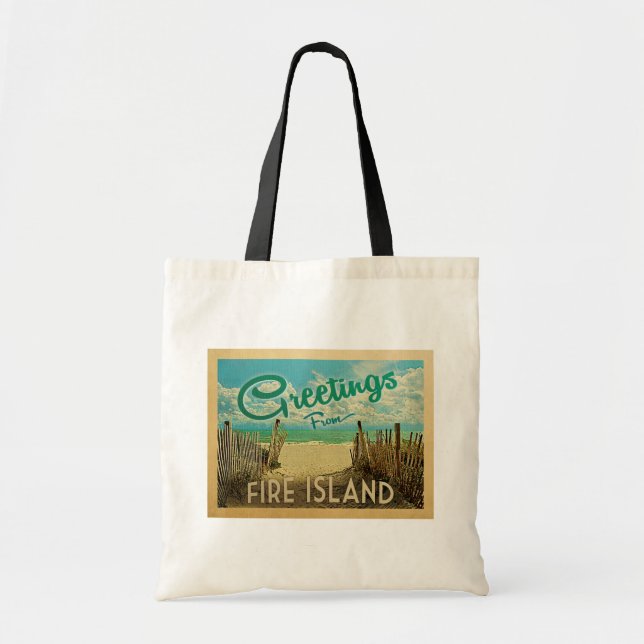 Bolsa Tote Fire Island Viagens vintage (Frente)