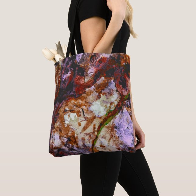 Bolsa Tote Fire Quartz Crystal Geode Abstrato (Close Up)