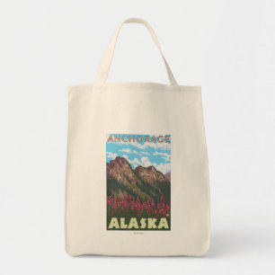 Bolsa Tote Fireweed & montanhas - Anchorage, Alaska