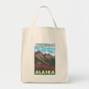 Bolsa Tote Fireweed & montanhas - Valdez, Alaska