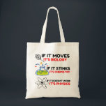 Bolsa Tote FÍSICA DE QUÍMICA DE BIOLOGIA DA Ciência<br><div class="desc">química,  presente,  biologia,  estudante,  ideia,  físico,  citação,  professor,  geek,  física,  nerd,  dizer,  engraçado</div>